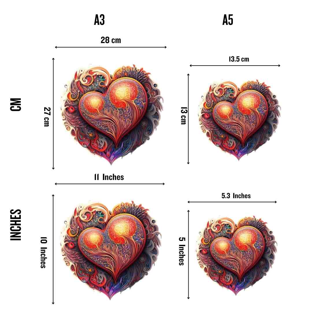 Herz-Fusion – Holzpuzzle