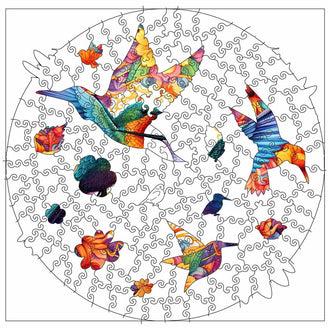 🔥Letzter Tag - Lebendige Kolibris - Holzpuzzle