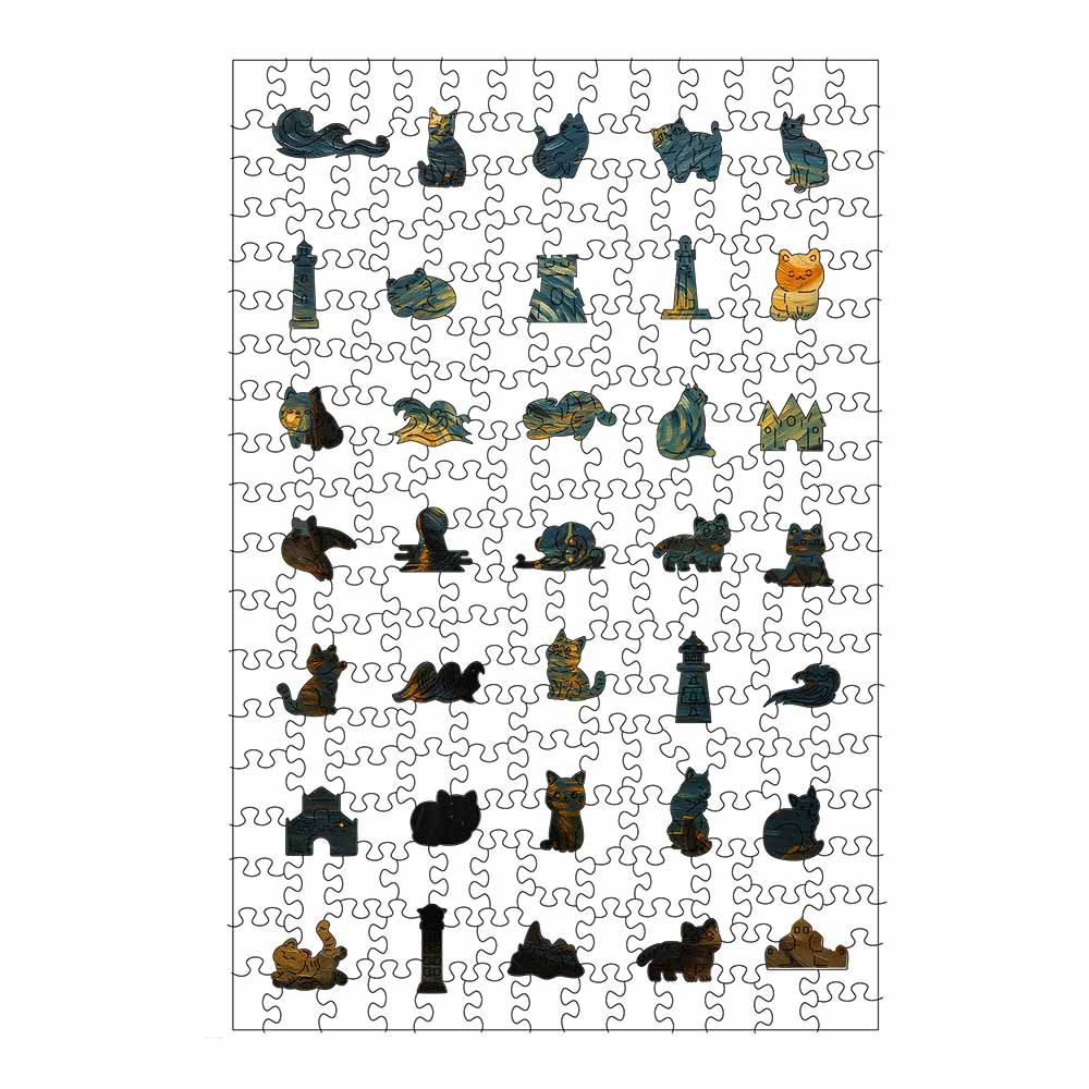 Katze Sternennacht – Holzpuzzle