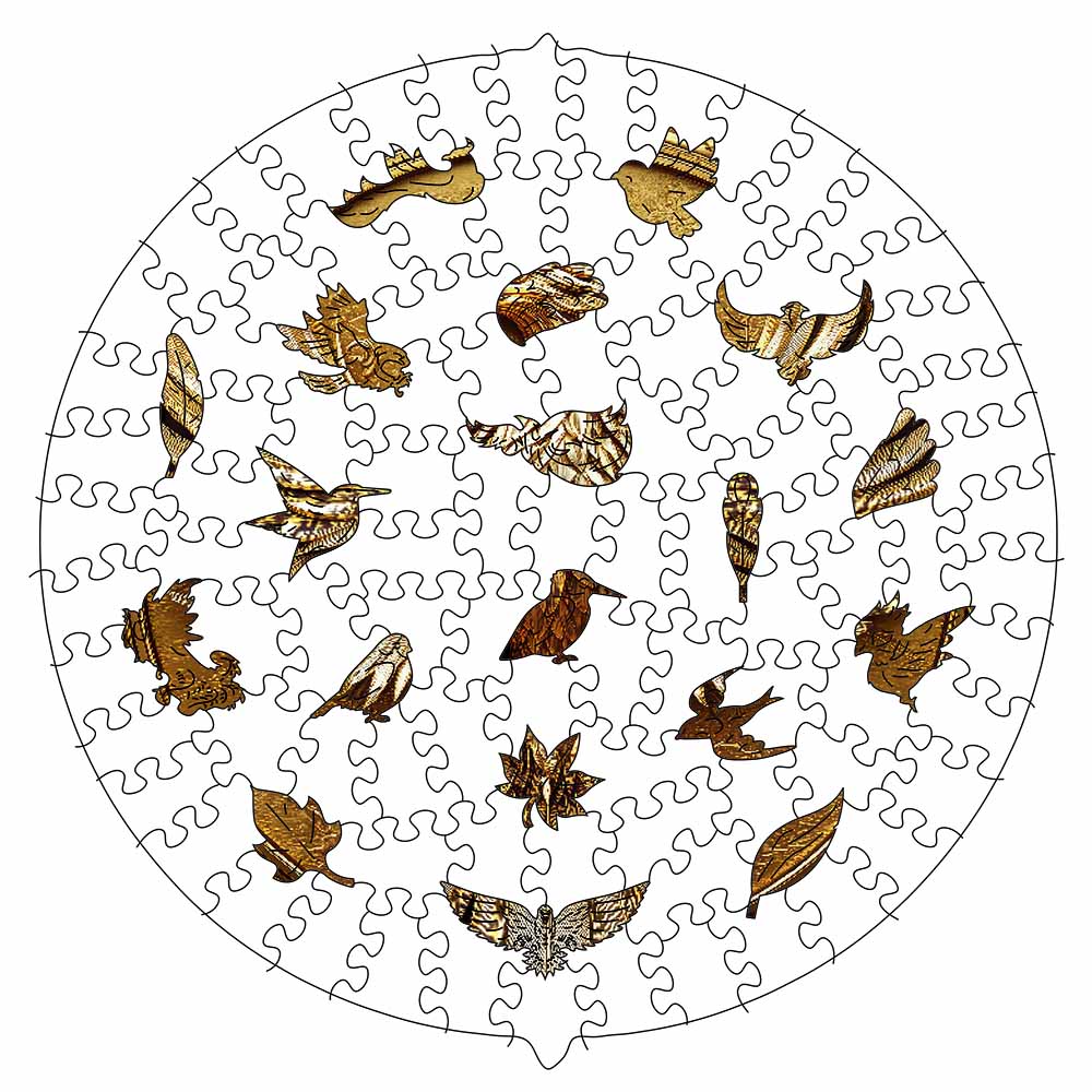 Goldener Phönix – Holzpuzzle