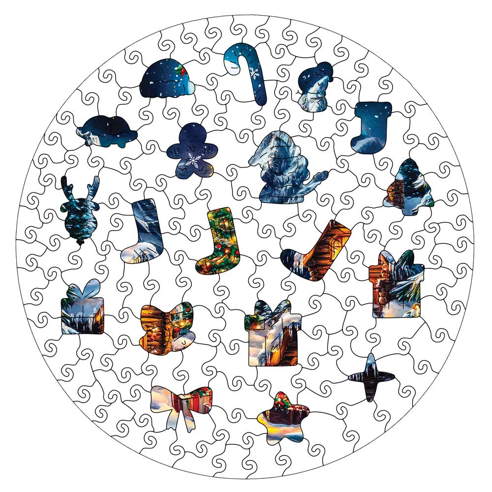 Weihnachtsdorf – Holzpuzzle