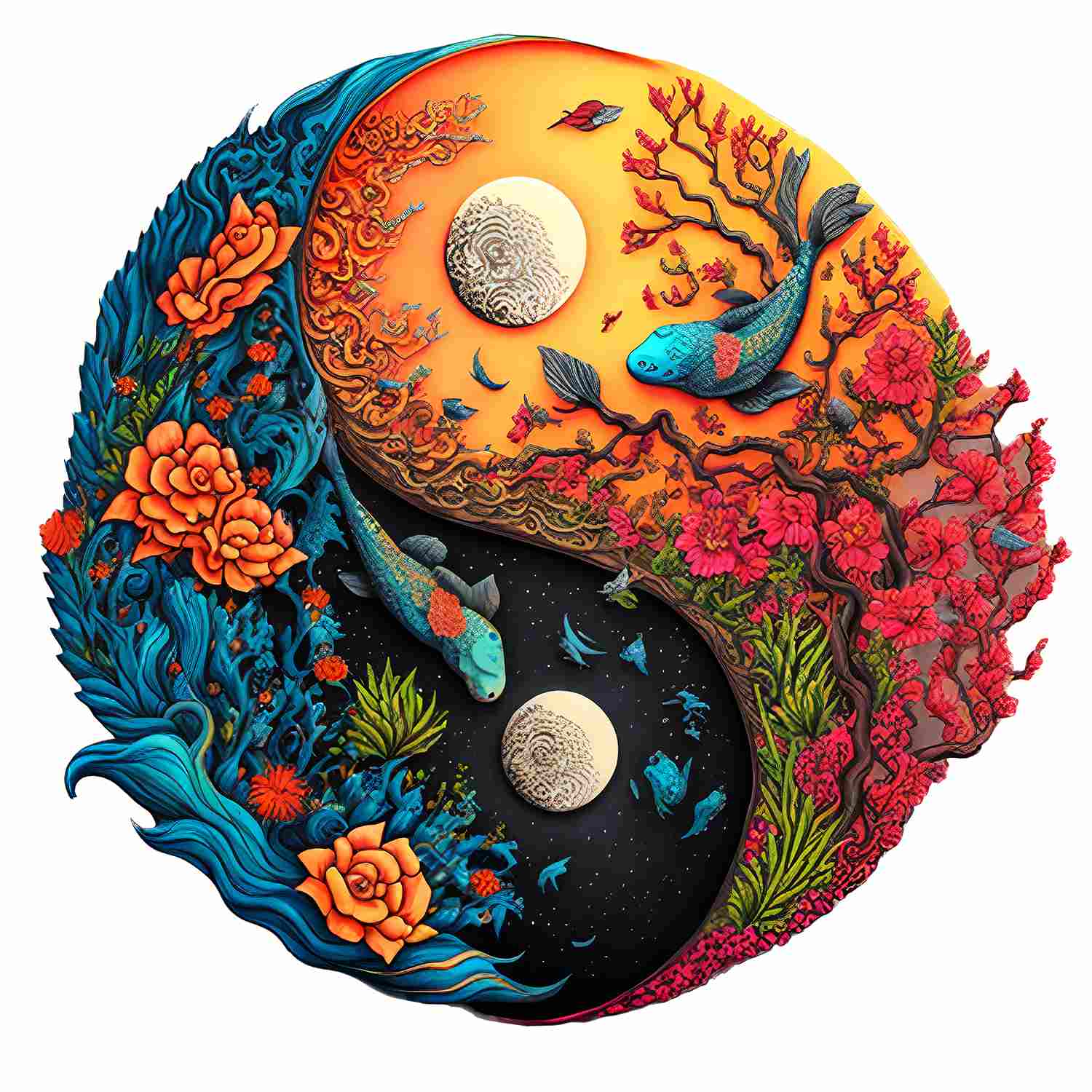 Nature Yin Yang - Wooden Jigsaw Puzzle - PuzzlesUp