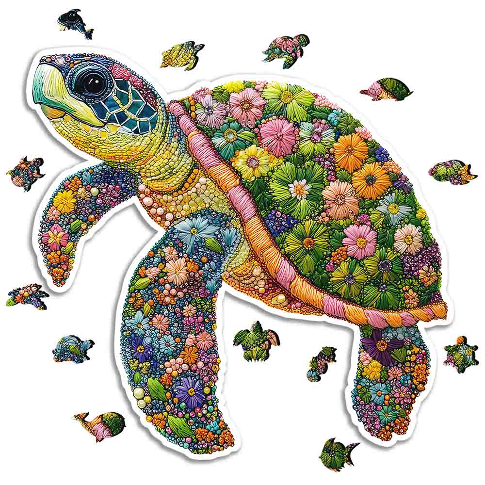 Häkel-Schildkröte – Holzpuzzle