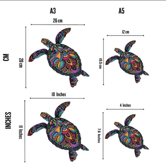 Blühende Schildkröte - Holzpuzzle