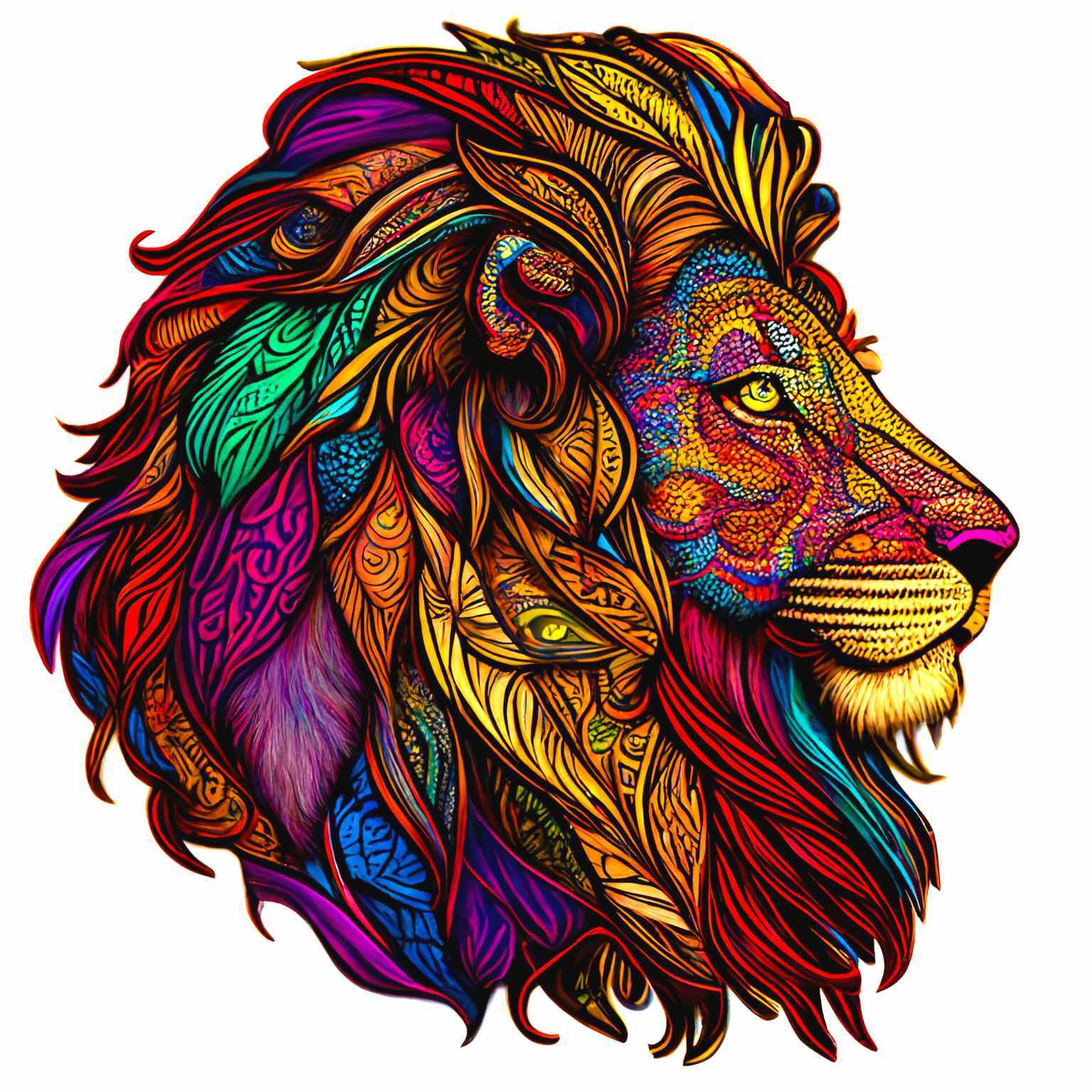 Lion - Wooden Jigsaw Puzzle - PuzzlesUp