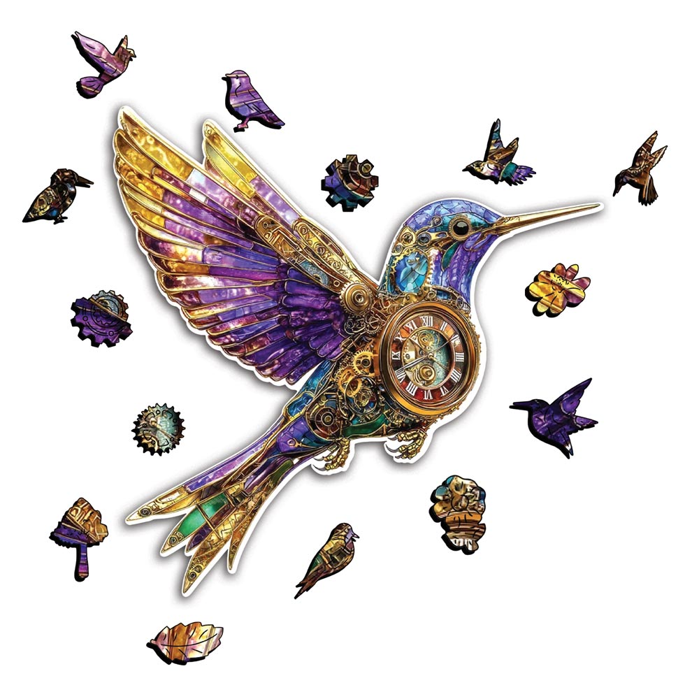 Mechanischer Kolibri – Holzpuzzle