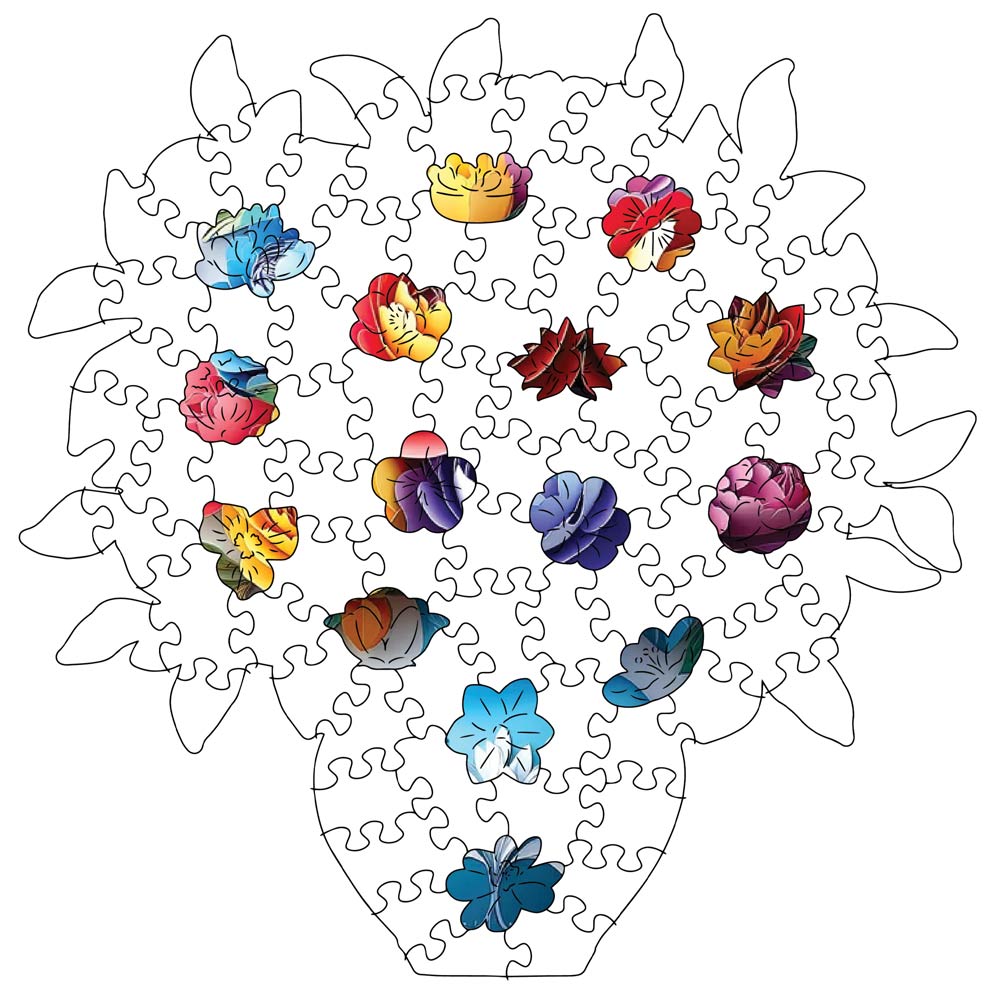 Blühende Vase – Holzpuzzle