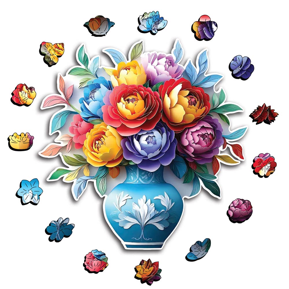Blühende Vase – Holzpuzzle