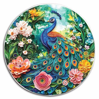 Blühender Pfau – Holzpuzzle